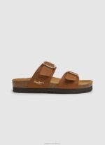Women Tan Pepe Jeans Oban Anatomical Sandals 60J40654