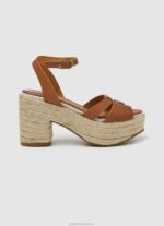 Women Tan Pepe Jeans Taffy Day Leather Sandals 60J40645 - Image 2