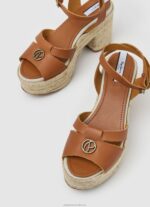 Women Tan Pepe Jeans Taffy Day Leather Sandals 60J40645 - Image 4