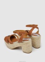 Women Tan Pepe Jeans Taffy Day Leather Sandals 60J40645 - Image 5