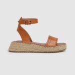 Women Tobacco Pepe Jeans Kate Emboed Wedge Sandals 60J40677