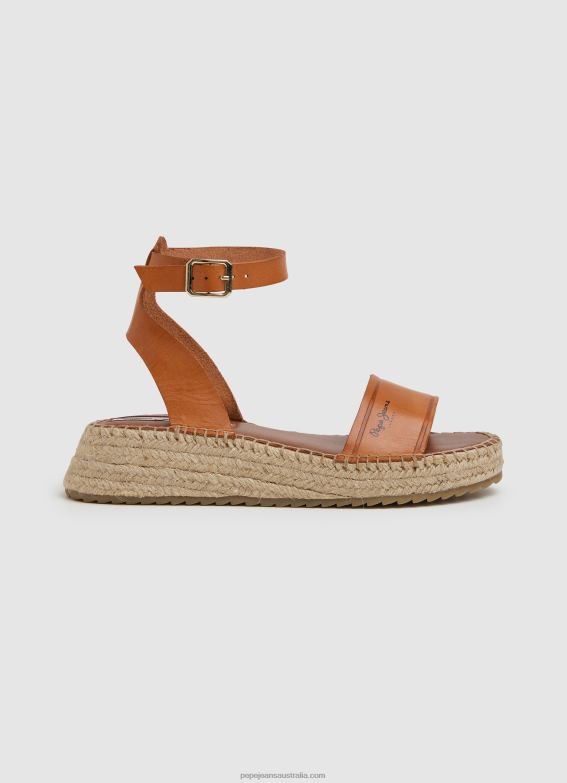 women_tobacco_pepe_jeans_kate_emboed_wedge_sandals_60j40677.jpg Women Tobacco Pepe Jeans Kate Emboed Wedge Sandals 60J40677 - Image 1