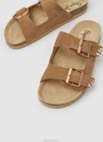 Women Tobacco Pepe Jeans Oban Etnic Leather Sandals 60J40673 - Image 3