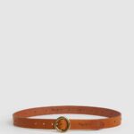Women Tobacco Pepe Jeans Round Buckle Leather Belt 60J40761