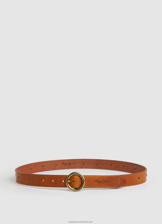 women_tobacco_pepe_jeans_round_buckle_leather_belt_60j40761.jpg Women Tobacco Pepe Jeans Round Buckle Leather Belt 60J40761 - Image 1