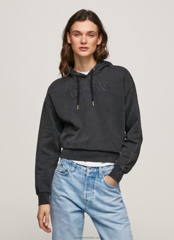 women_washed_black_pepe_jeans_cotton_hoodie_60j40281.jpg Women Washed Black Pepe Jeans Cotton Hoodie 60J40281 - Image 1