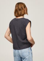 Women Washed Black Pepe Jeans Photo Print T-Shirt 60J40388 - Image 4