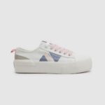 Women White Pepe Jeans Allen Flag Vulcanized Sneakers 60J40620
