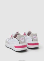 Women White Pepe Jeans Arrow Light Combined Sneakers 60J40602 - Image 4
