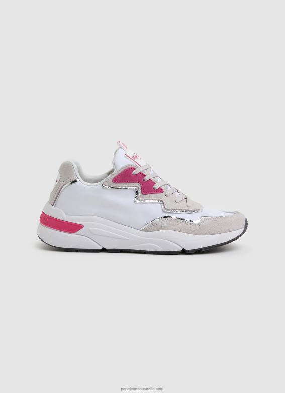 women_white_pepe_jeans_arrow_light_combined_sneakers_60j40602.jpg Women White Pepe Jeans Arrow Light Combined Sneakers 60J40602 - Image 1