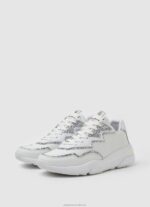Women White Pepe Jeans Arrow Marlow Combined Sneakers 60J40600 - Image 3