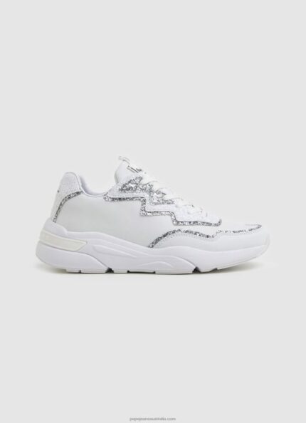 Women White Pepe Jeans Arrow Marlow Combined Sneakers 60J40600