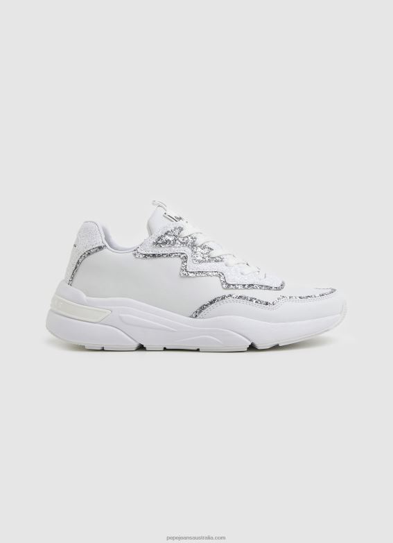 women_white_pepe_jeans_arrow_marlow_combined_sneakers_60j40600.jpg Women White Pepe Jeans Arrow Marlow Combined Sneakers 60J40600 - Image 1
