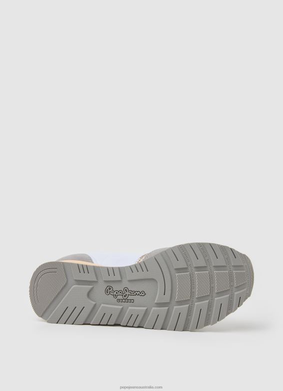 Women White Pepe Jeans Brit Heritage Combined Sneakers 60J40615 - Image 5