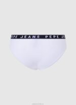 Women White Pepe Jeans Classic Panty With Printed Logo 60J40537 - Image 2