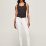 Women White Pepe Jeans Classic Skinny Trousers 60J40299