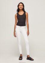 Women White Pepe Jeans Classic Skinny Trousers 60J40299