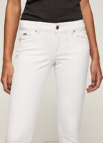 Women White Pepe Jeans Classic Skinny Trousers 60J40299 - Image 3