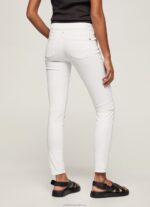 Women White Pepe Jeans Classic Skinny Trousers 60J40299 - Image 4