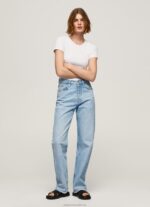 Women White Pepe Jeans Cotton T-Shirt With Logo 60J40404 - Image 2