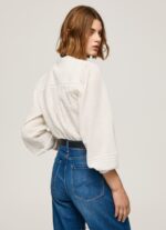 Women White Pepe Jeans Embroidered Cotton Dobby Blouse 60J40343 - Image 4