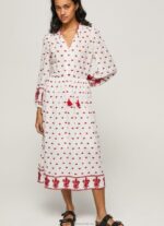 Women White Pepe Jeans Embroidered Folk Dress 60J40149 - Image 2