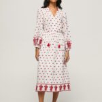 Women White Pepe Jeans Embroidered Folk Dress 60J40149