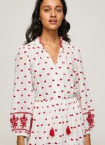 Women White Pepe Jeans Embroidered Folk Dress 60J40149 - Image 3