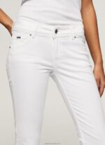 Women White Pepe Jeans Flare Slim Trousers 60J40310 - Image 3