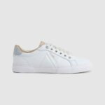 Women White Pepe Jeans Kenton Flag Basic Sneakers 60J40593