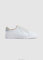 Women White Pepe Jeans Kenton Flag Basic Sneakers 60J40593