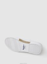 Women White Pepe Jeans Kenton Flag Basic Sneakers 60J40593 - Image 5