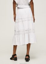 Women White Pepe Jeans Laced Skirt 60J40487 - Image 4