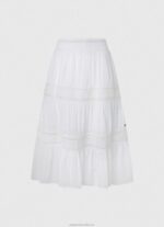 Women White Pepe Jeans Laced Skirt 60J40487 - Image 5
