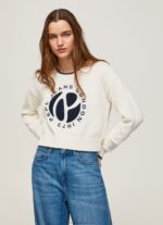 Women White Pepe Jeans Logo Print Cotton Jersey 60J40253 - Image 3