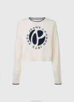 Women White Pepe Jeans Logo Print Cotton Jersey 60J40253 - Image 5