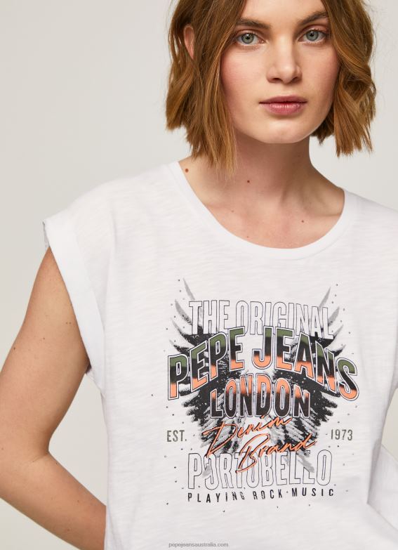women_white_pepe_jeans_logo_print_t_shirt_60j40445.jpg Women White Pepe Jeans Logo Print T-Shirt 60J40445 - Image 1