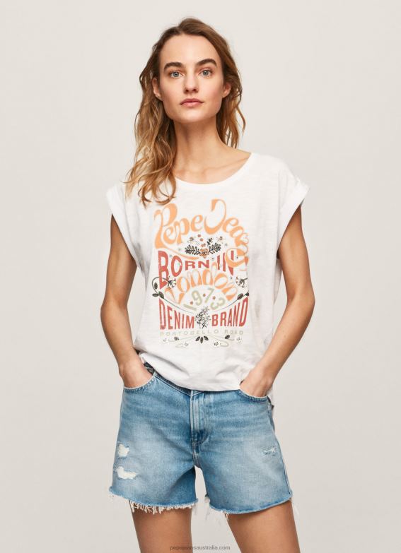 women_white_pepe_jeans_logo_print_t_shirt_60j40463.jpg Women White Pepe Jeans Logo Print T-Shirt 60J40463 - Image 1