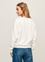 Women White Pepe Jeans Logo Printed Jumper 60J40286 - Image 4