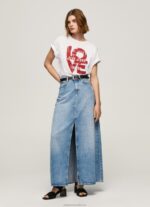 Women White Pepe Jeans Love Logo Print T-Shirt 60J40396 - Image 2