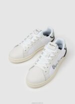 Women White Pepe Jeans Milton Mesh Combined Sneakers 60J40612 - Image 3