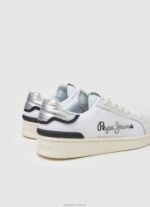 Women White Pepe Jeans Milton Mesh Combined Sneakers 60J40612 - Image 5
