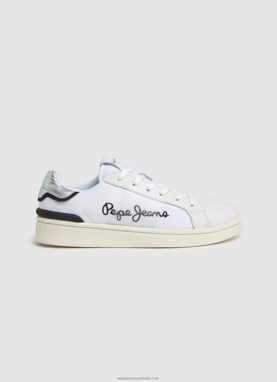 women_white_pepe_jeans_milton_mesh_combined_sneakers_60j40612.jpg Women White Pepe Jeans Milton Mesh Combined Sneakers 60J40612 - Image 1
