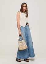 Women White Pepe Jeans Openwork Armhole Sleeve Shirt 60J40337 - Image 2