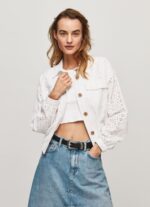 Women White Pepe Jeans Openwork Cotton Jacket 60J40142 - Image 2