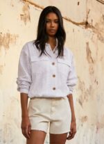 Women White Pepe Jeans Openwork Cotton Jacket 60J40142