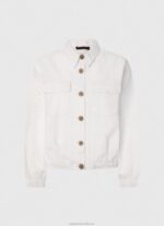 Women White Pepe Jeans Openwork Cotton Jacket 60J40142 - Image 5