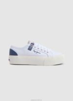 Women White Pepe Jeans Ottis Sun Platform Sneakers 60J40608