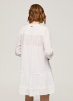 Women White Pepe Jeans Patris Dress With Openwork Details 60J40148 - Image 4