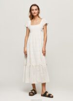Women White Pepe Jeans Peri Cotton Dress 60J40217 - Image 2